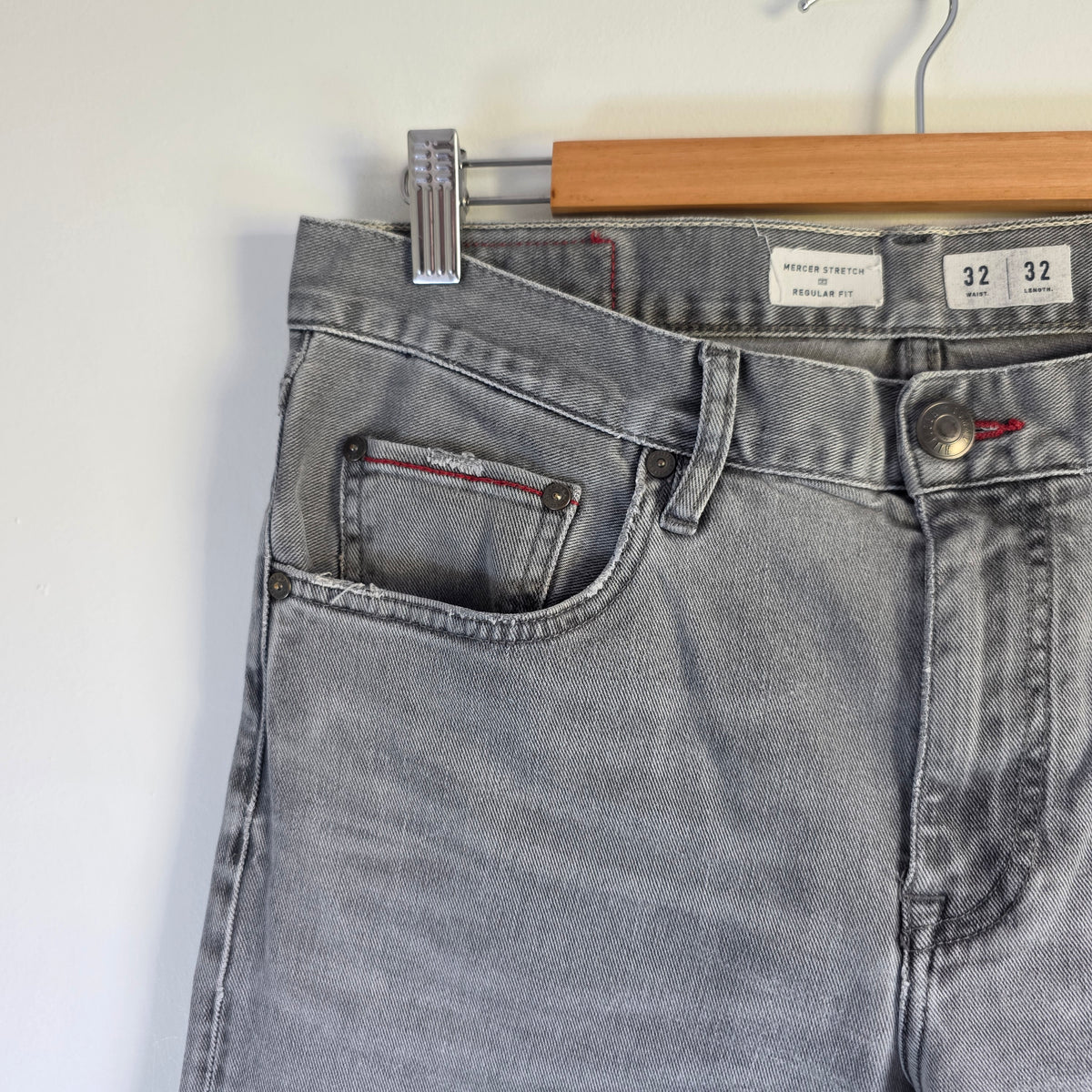 Tommy Hilfiger Mercer Jeans W32 L32 Grey Straight Fit Stretch Men's Denim