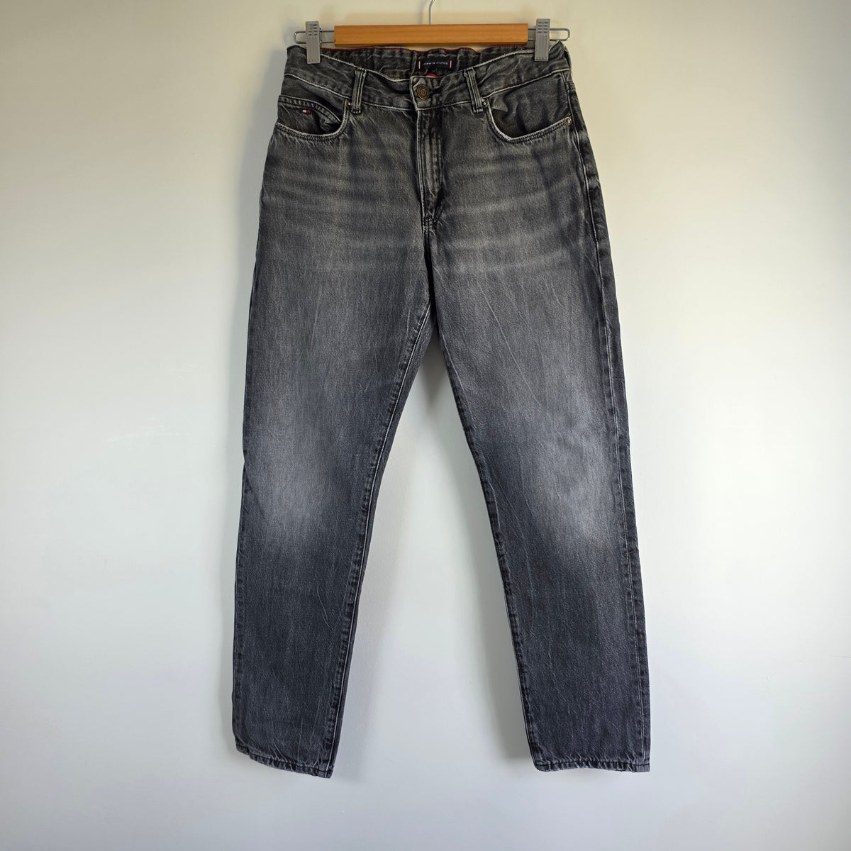 Tommy Hilfiger Straight Jeans W26 L29 Grey Black Women's Denim