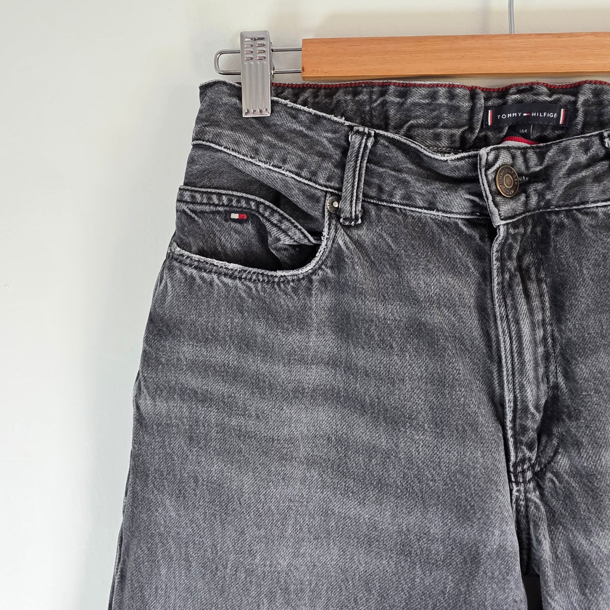 Tommy Hilfiger Straight Jeans W26 L29 Grey Black Women's Denim