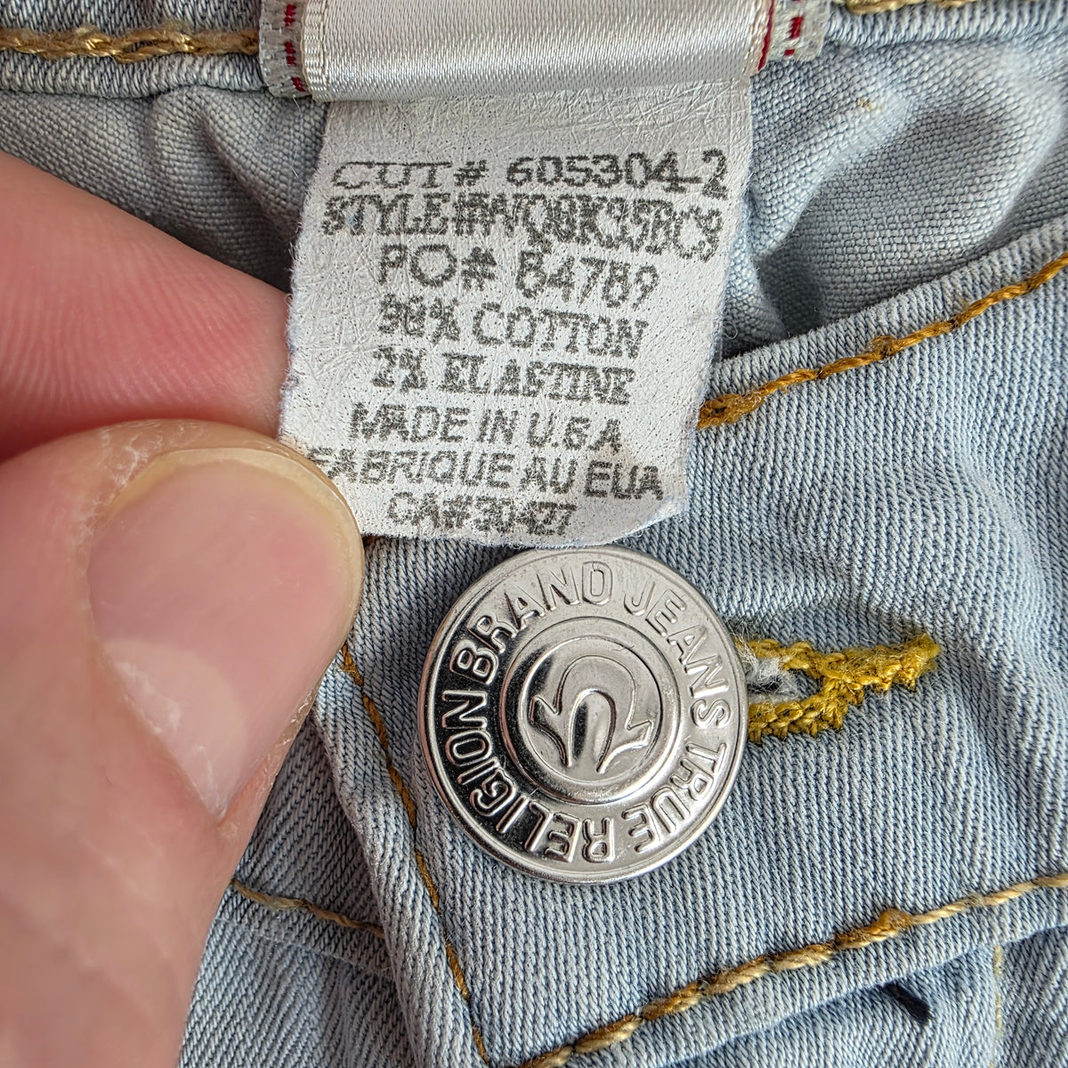 Vintage True Religion Casey Jeans W26 L30 Blue USA Made Low Rise Women’s