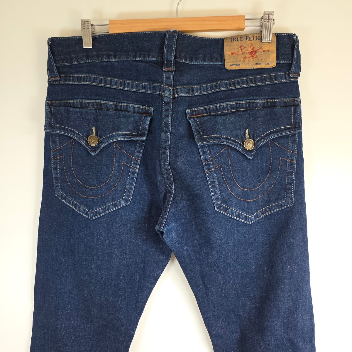 True Religion Geno Jeans W34 L32.5 Blue Slim Stretch Men’s Designer Denim