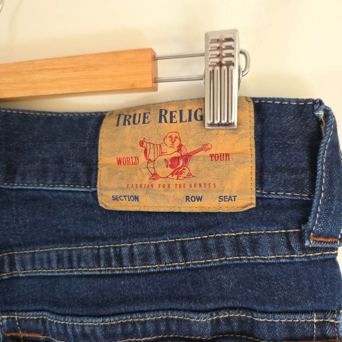 True Religion Geno Jeans W34 L32.5 Blue Slim Stretch Men’s Designer Denim