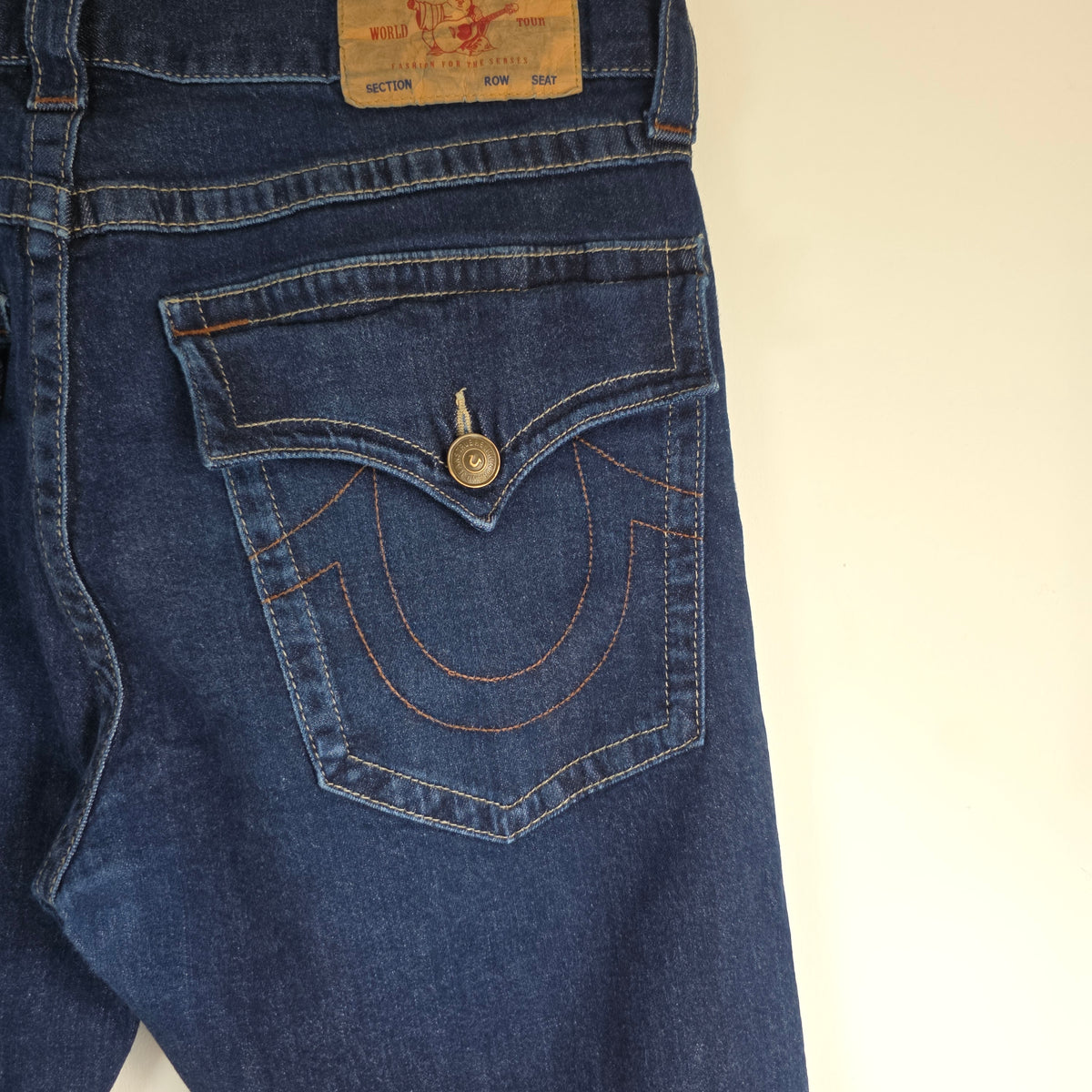 True Religion Geno Jeans W34 L32.5 Blue Slim Stretch Men’s Designer Denim
