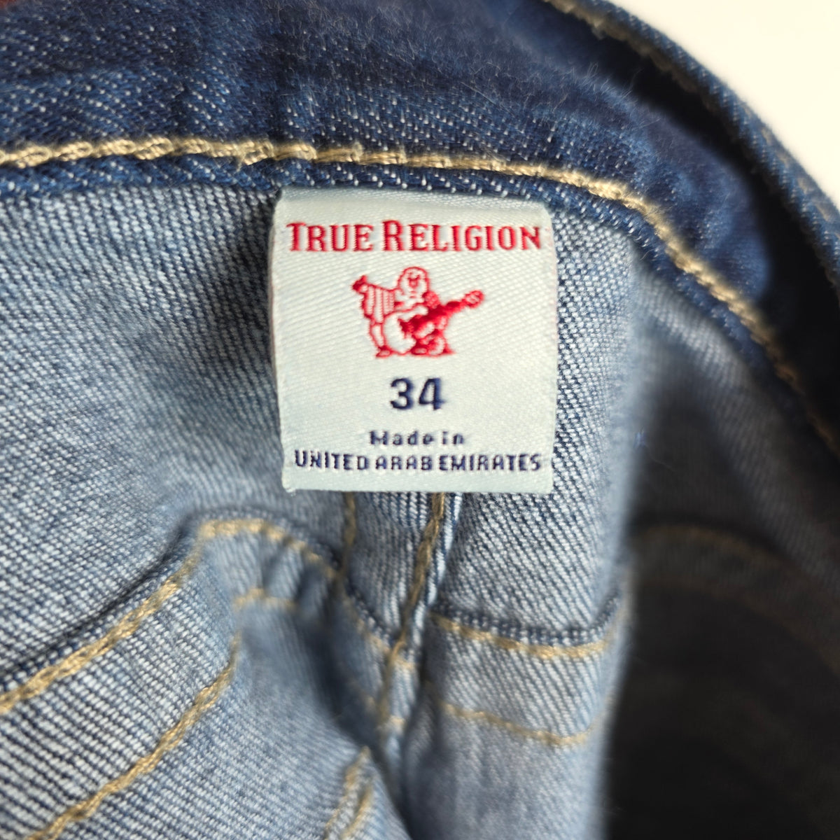 True Religion Geno Jeans W34 L32.5 Blue Slim Stretch Men’s Designer Denim
