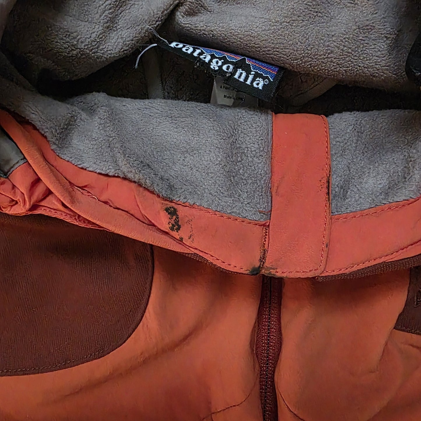 Patagonia Jacket Men's Large Coat Orange Fleece Lining Detacahable Hood