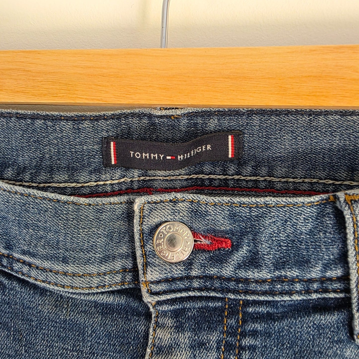 Tommy Hilfiger Denton Jeans W34 L32 Blue Straight Fit Stretch Men's Denim