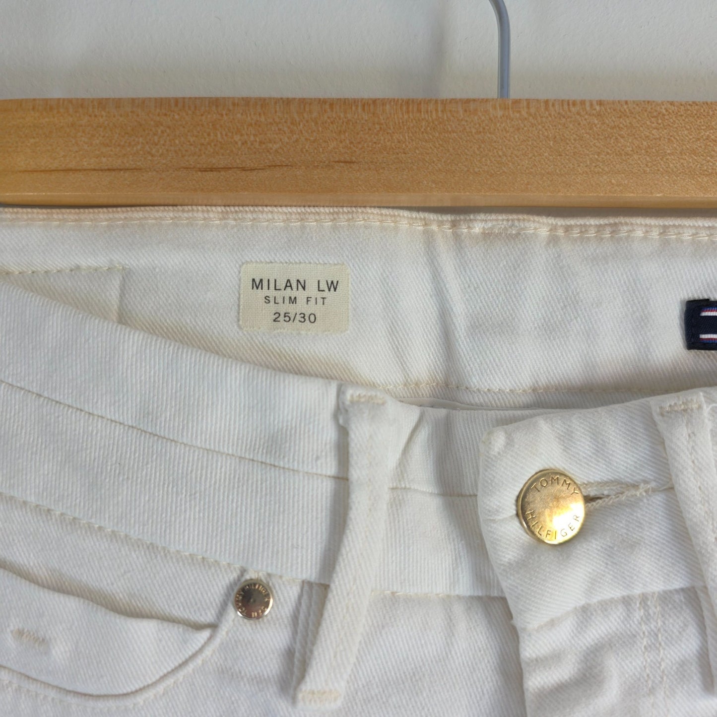 Tommy Hilfiger Women’s Slim Jeans W25 L27 White Stretch Denim Milan Fit