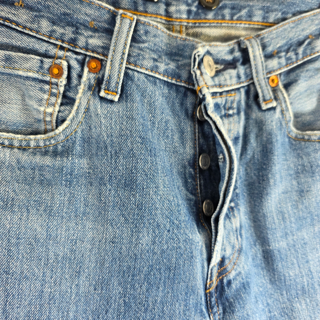 Levi’s 501 Jeans W29 L31 Blue Vintage Fade Button Fly Straight Leg Men’s