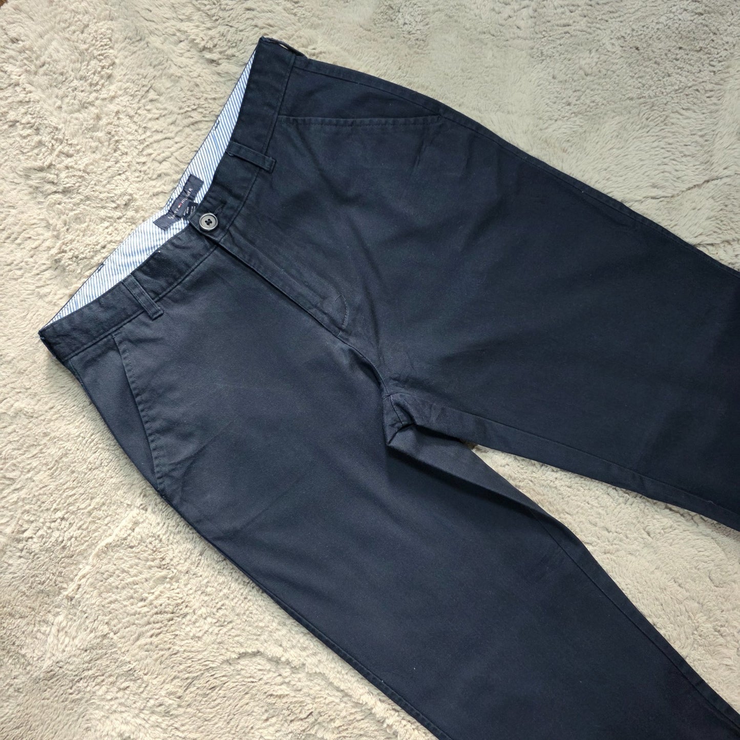 Vintage Y2K Tommy Hilfiger Blue Chino Trousers W30 (Measures 29) MA Logo