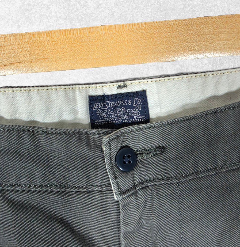 Levi’s Straight Fit Chino Trousers W36 L34 Grey Stretch Cotton Men’s