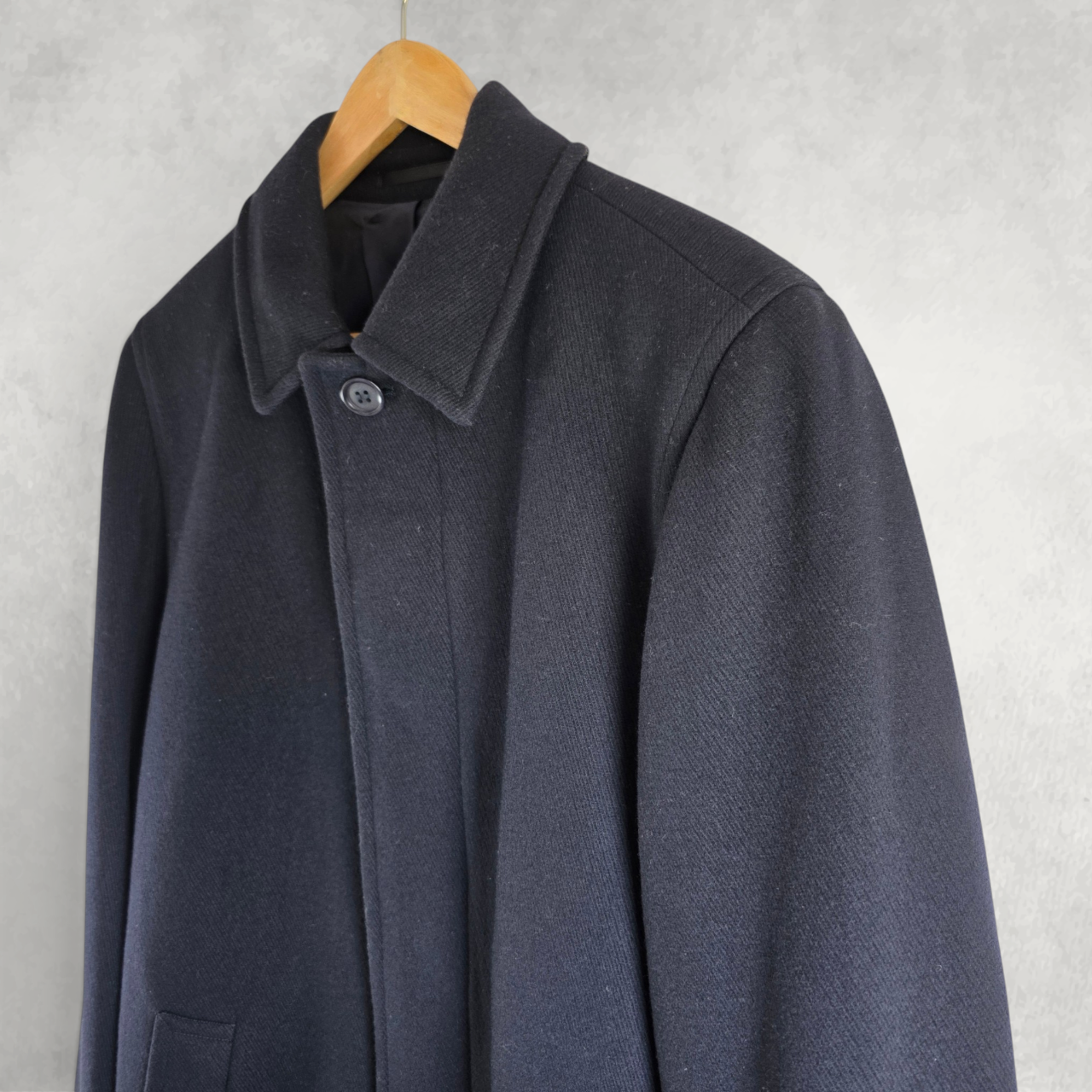 Pierre Cardin Coat Men’s M Wool Blend Blue Overcoat Smart Classic Jacket