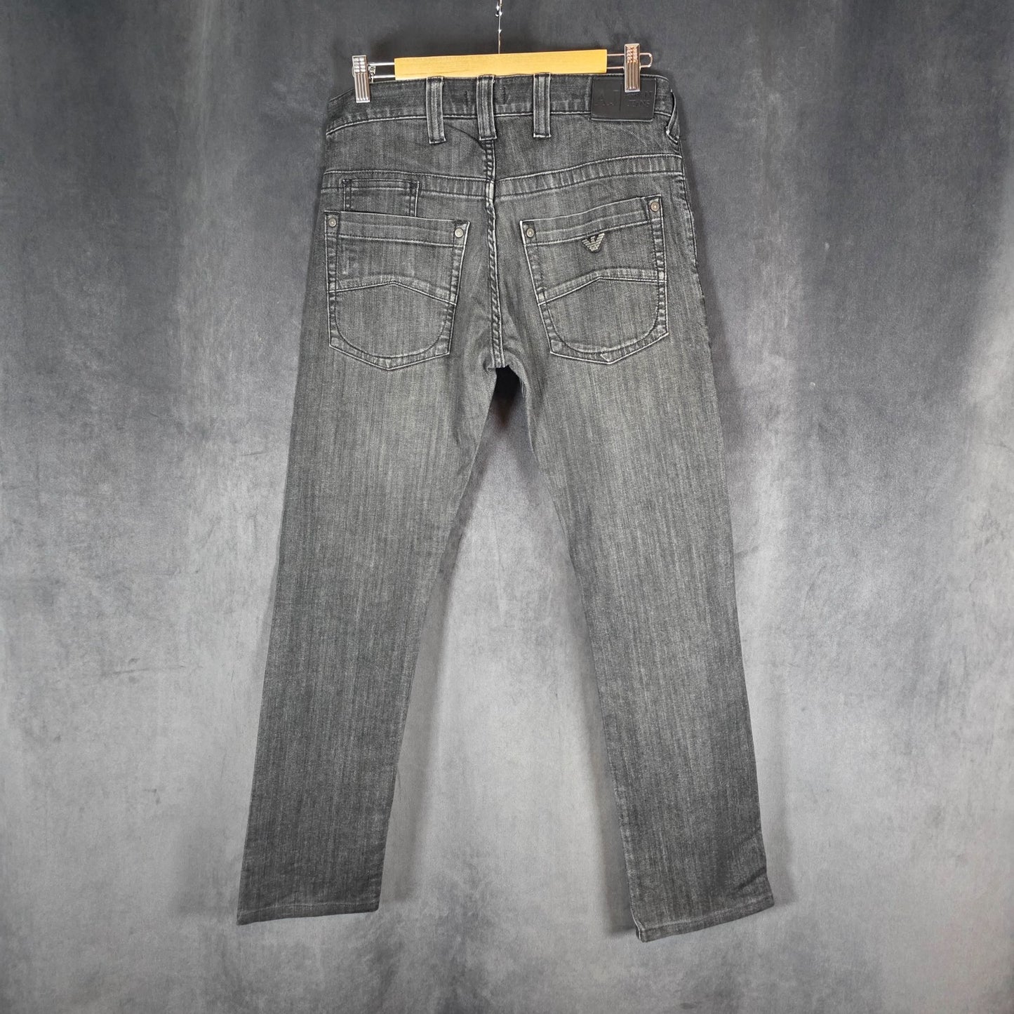 Armani Jeans Men’s Slim Fit Black Jeans W30 L30 Stretch Button Fly