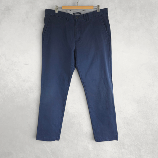 Tommy Hilfiger Chino Trousers W37 L32 Blue Stretch Preppy Smart Casual