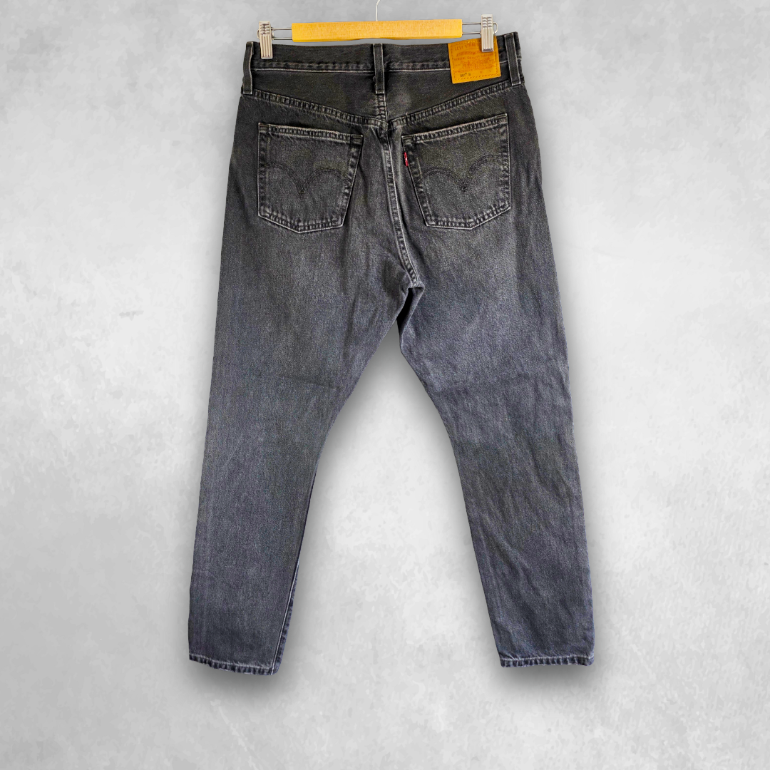 Levi’s 501 S Jeans Women’s W30 L28 Black Straight Leg Distressed Button Fly