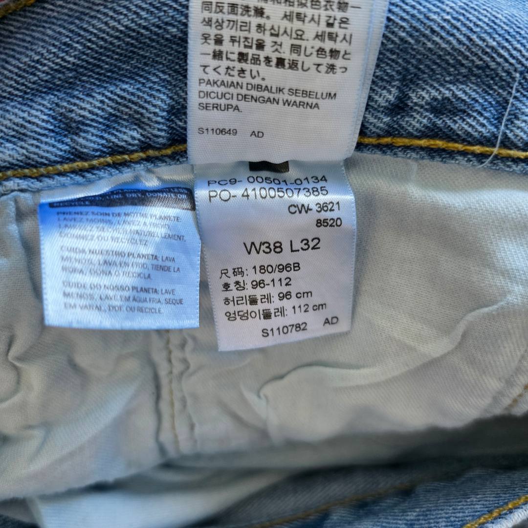 Levi’s 501 Jeans W38 L32 Men’s Blue Straight Fit Denim Button Fly