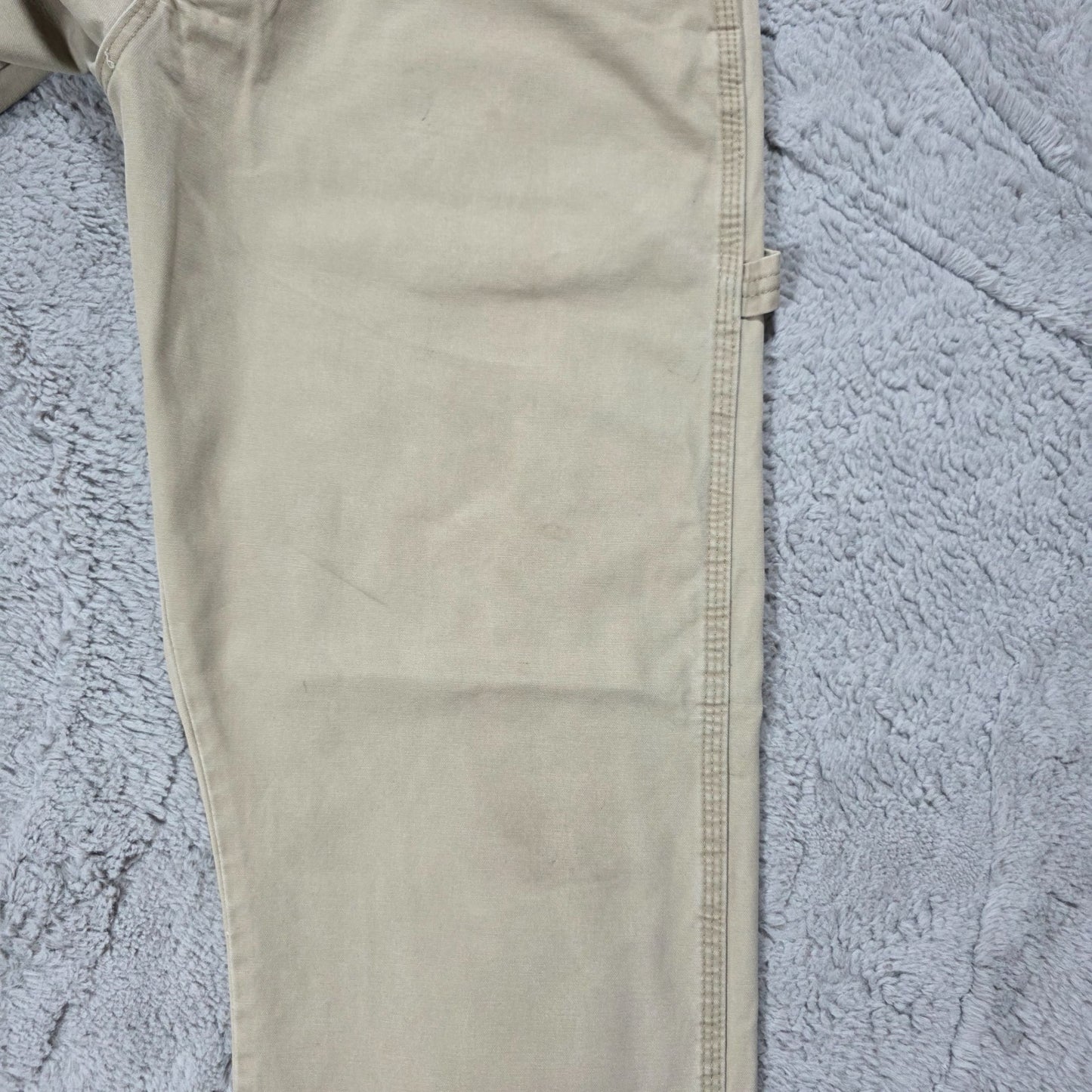 Wrangler Carpenter Trousers Beige Mens W33 L30 Straight Leg Lightweight Workwear