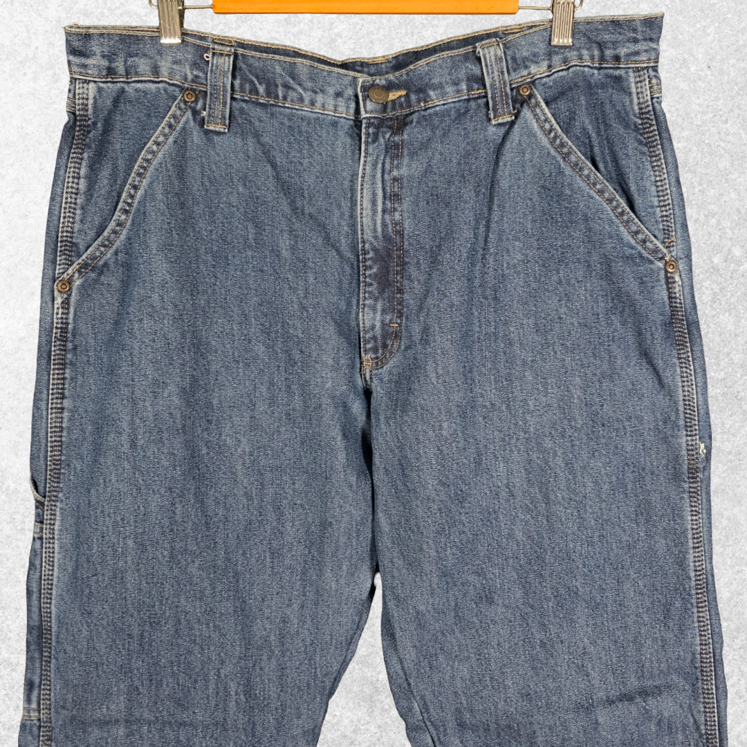 Wrangler Carpenter Jeans W36 L33 (W36 L34 Tag) Relaxed Fit Blue Fleece Lined Men