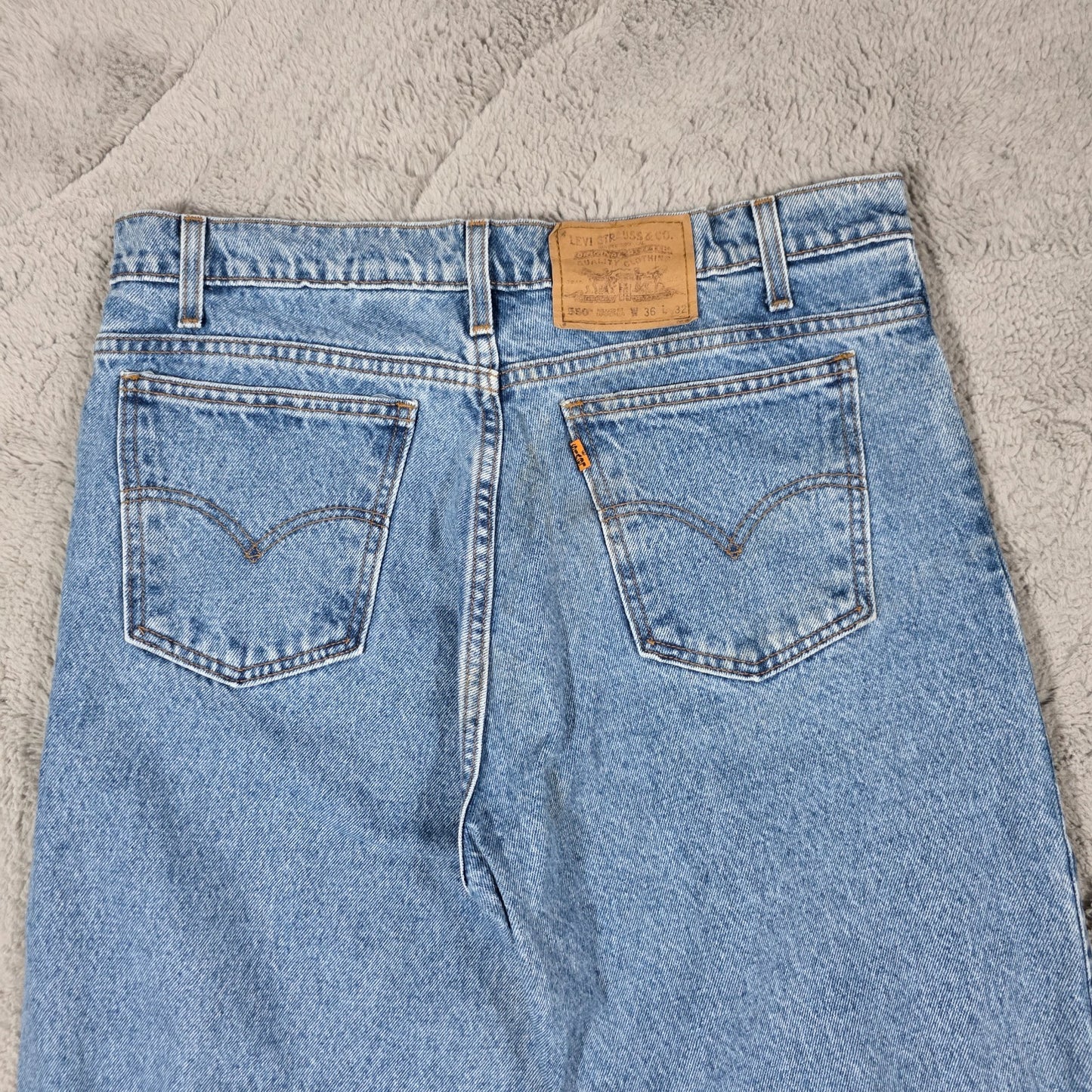 Vintage Levi’s 550 Orange Tab Jeans Men’s W36 L32 90s Blue Denim