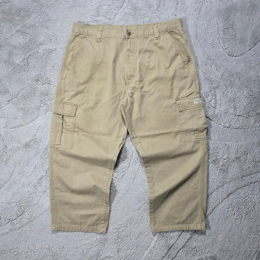 Wrangler Cargo Trousers Beige Relaxed Fit W38 L26 Cotton Workwear Mens