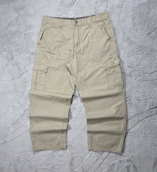 Wrangler Cargo Trousers Beige Men’s Relaxed Fit W38 L30 Utility Pockets Workwear