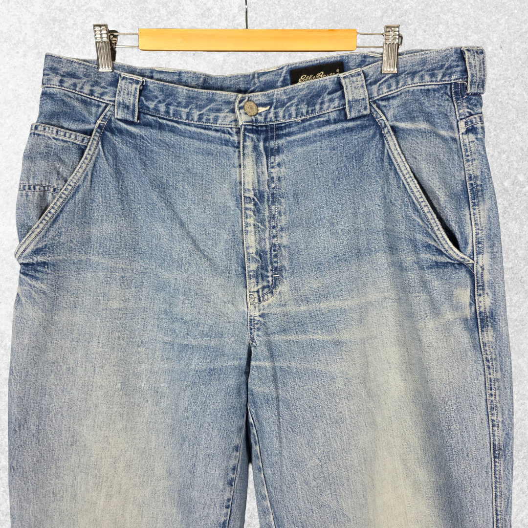 Eddie Bauer Carpenter Jeans Mens W38 L34 Relaxed Blue Workwear Denim Pants