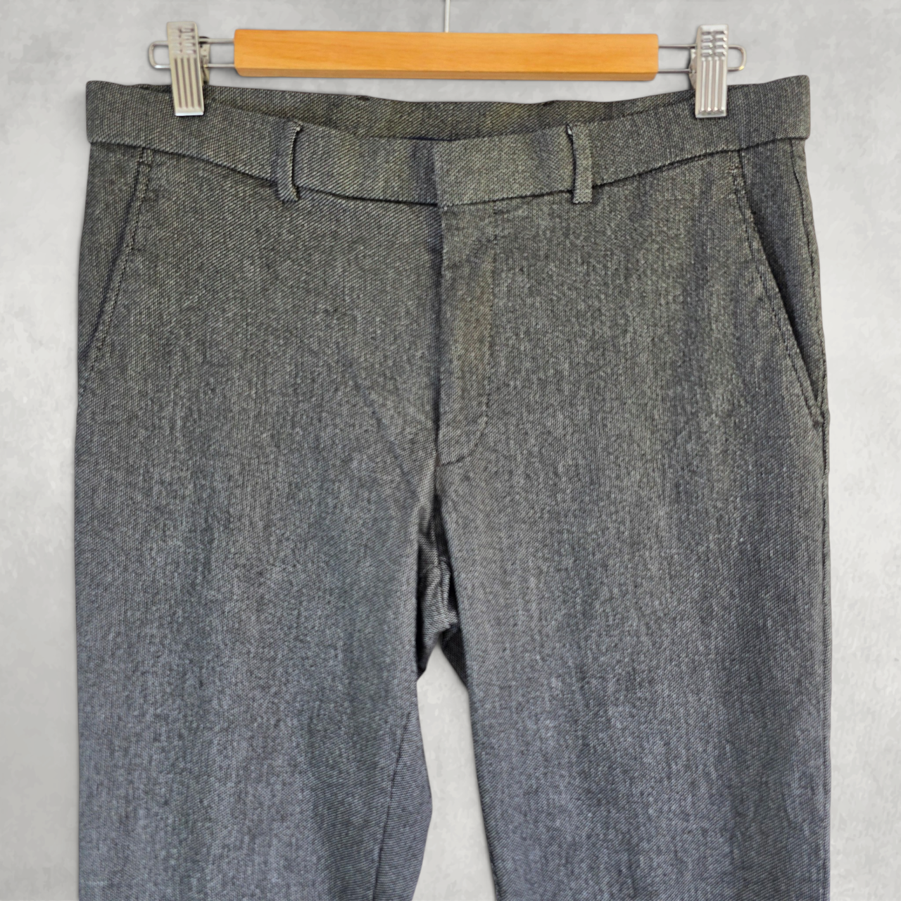 Tommy Hilfiger Men’s Slim Dress Trousers Grey W32 L29 Smart Office Formal