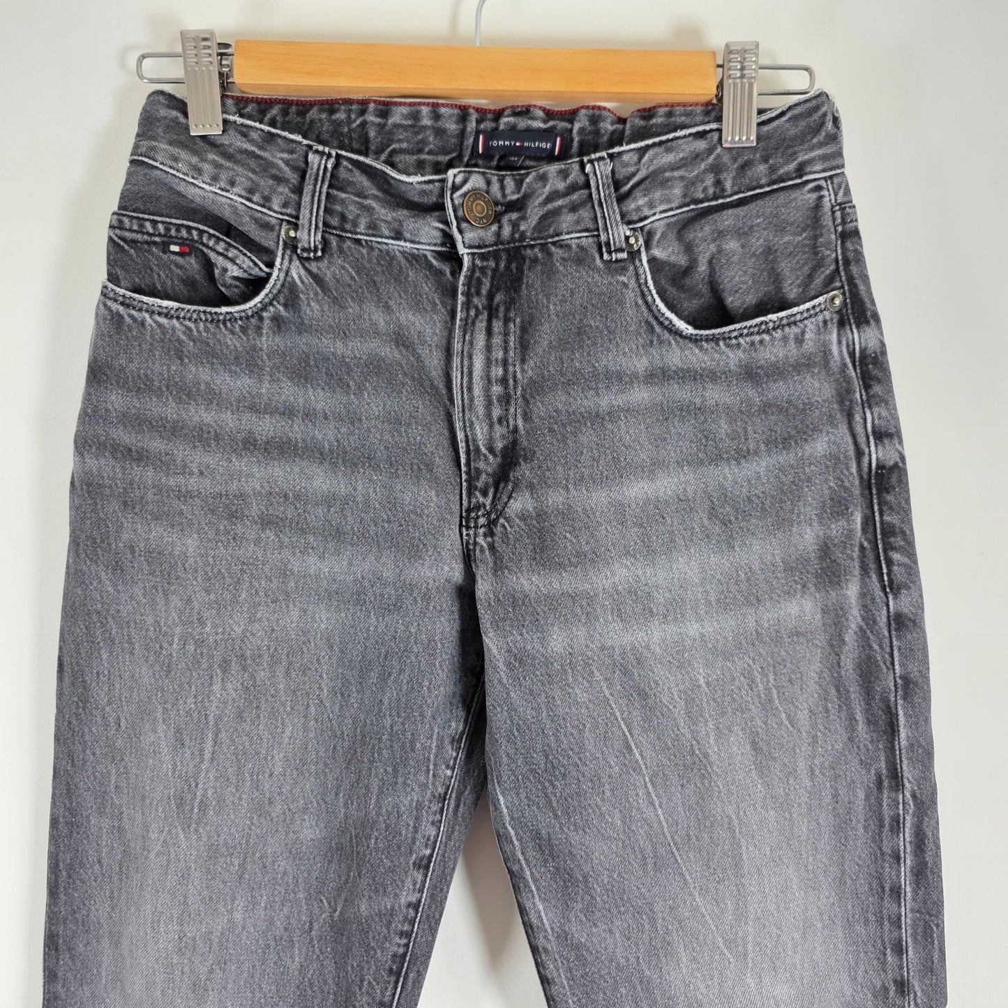 Tommy Hilfiger Straight Jeans W26 L29 Grey Black Women's Denim