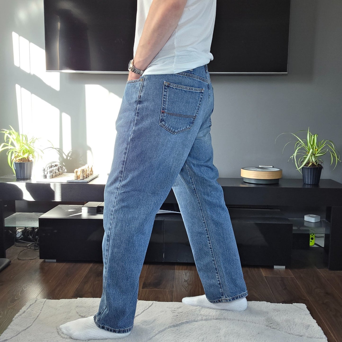 Tommy Hilfiger Classic Straight Jeans W40 L30 Blue Denim Made in Mexico