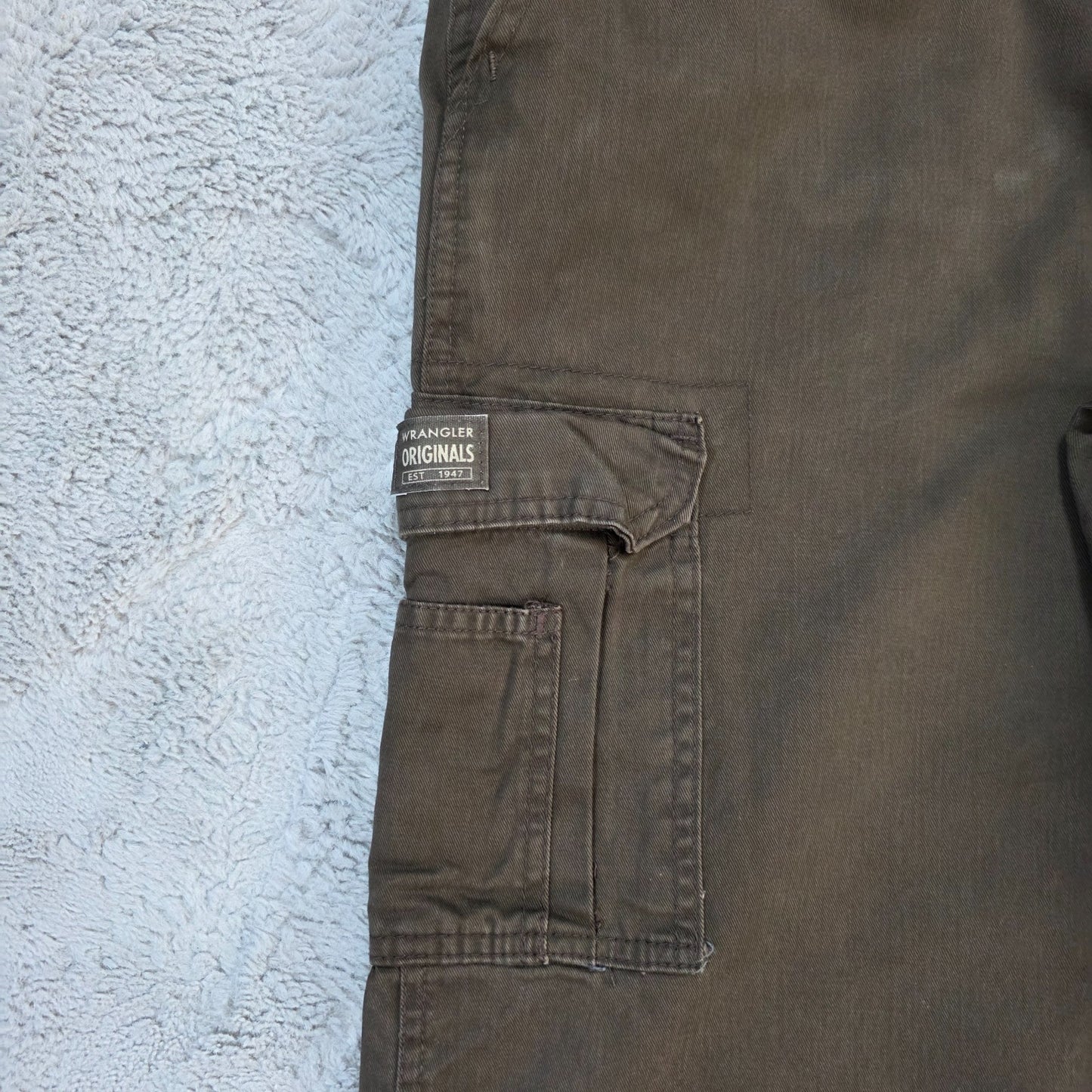Wrangler Cargo Trousers Brown Relaxed Fit Men’s W38 L30 100% Cotton