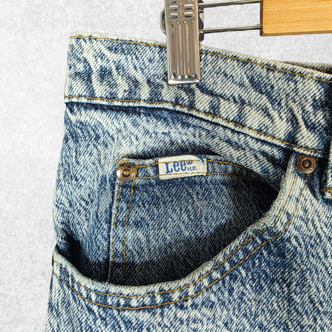 Vintage Lee USA Made Straight Leg Jeans W35 L30 Blue Acid Wash Denim Men’s