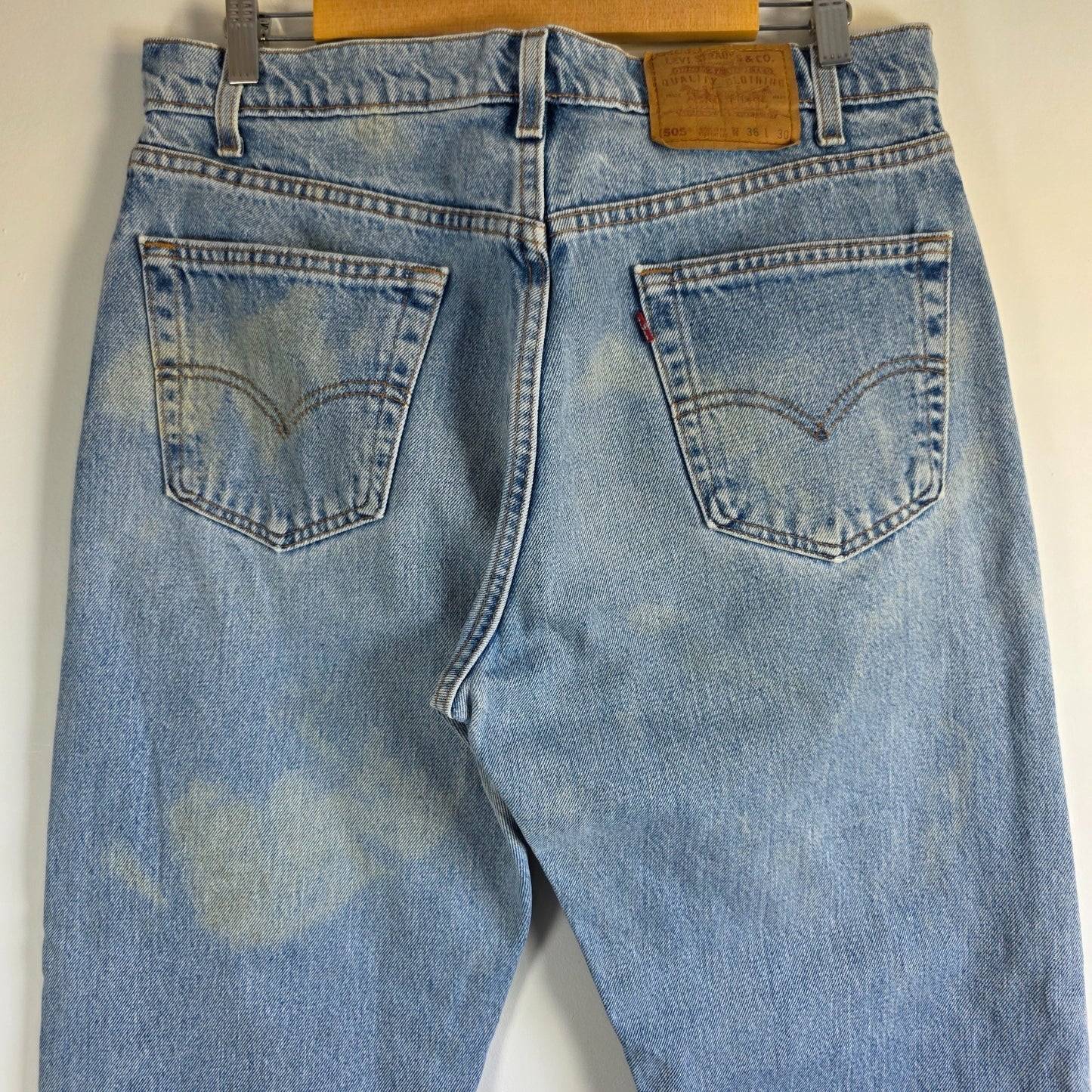 Vintage Levi’s 505 Jeans W34 L28 Blue Straight Leg USA Made Y2K 90s Distressed