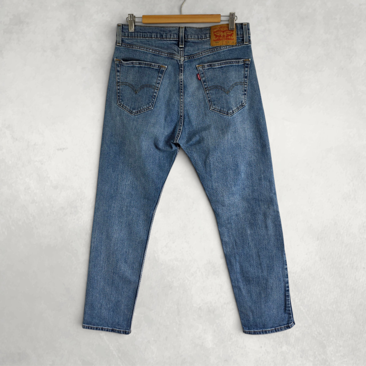 Levi’s 505 Jeans Men’s W32 L31 Blue Straight Fit Stretch Denim Casual