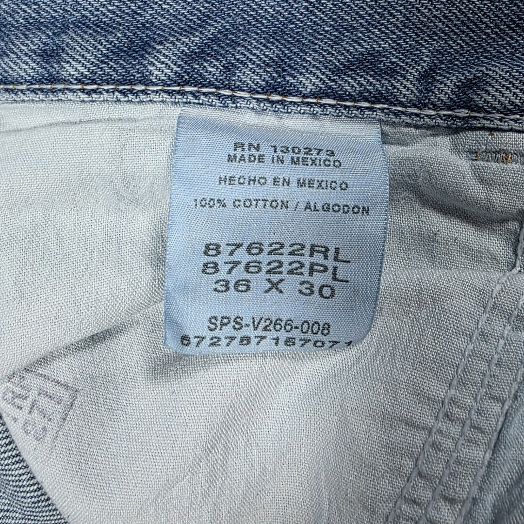 Rustler Jeans W36 L30 Blue Straight Fit Denim Mens Wrangler Workwear