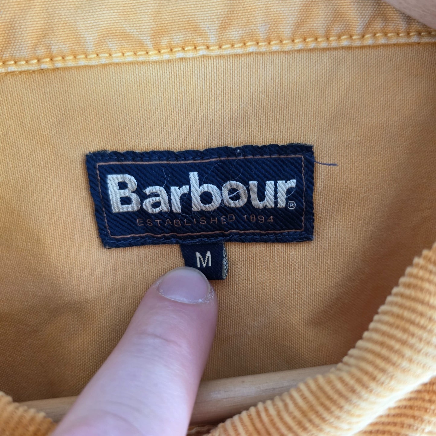 Barbour Chore Jacket Mens Medium Yellow Cotton Utility Workwear Oi Polloi