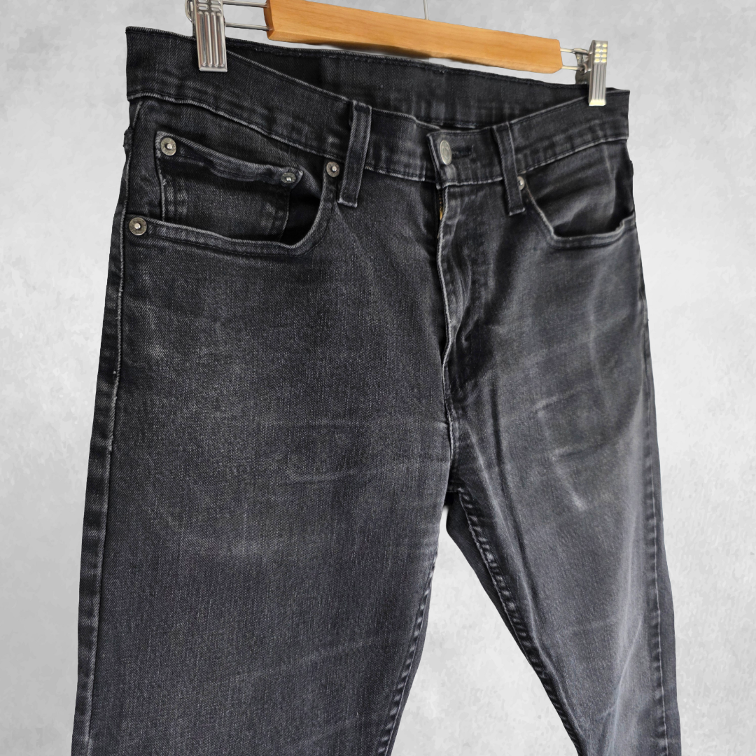Levi’s 512 Slim Taper Jeans W31 L30 Black Stretch Denim Modern Minimal Men’s