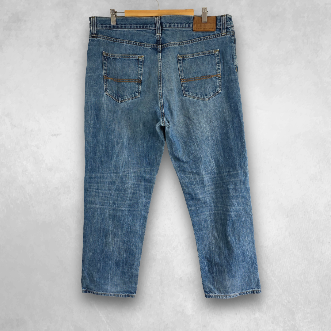 Tommy Hilfiger Jeans W38 L30 Blue Straight Leg Denim Men’s Cotton