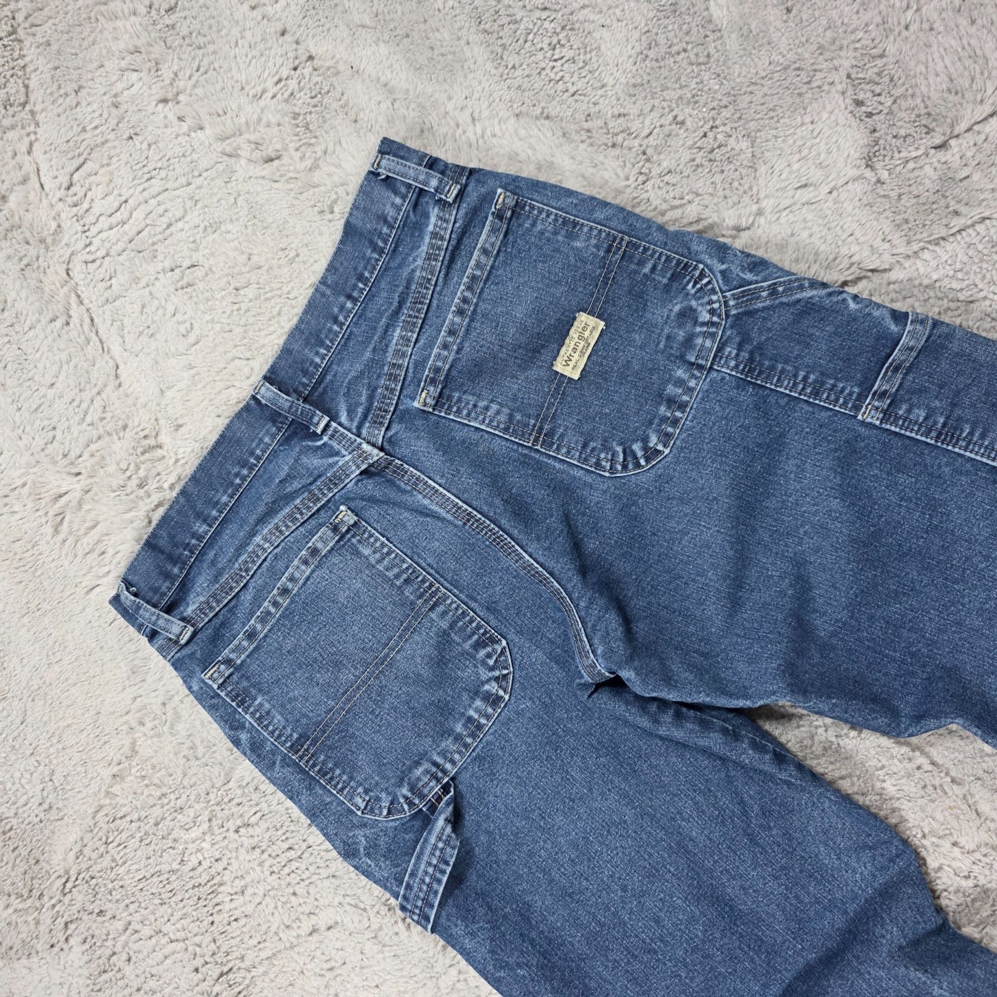 Wrangler Carpenter Jeans Blue Workwear Utility Pocket Hammer Loop W30 L32