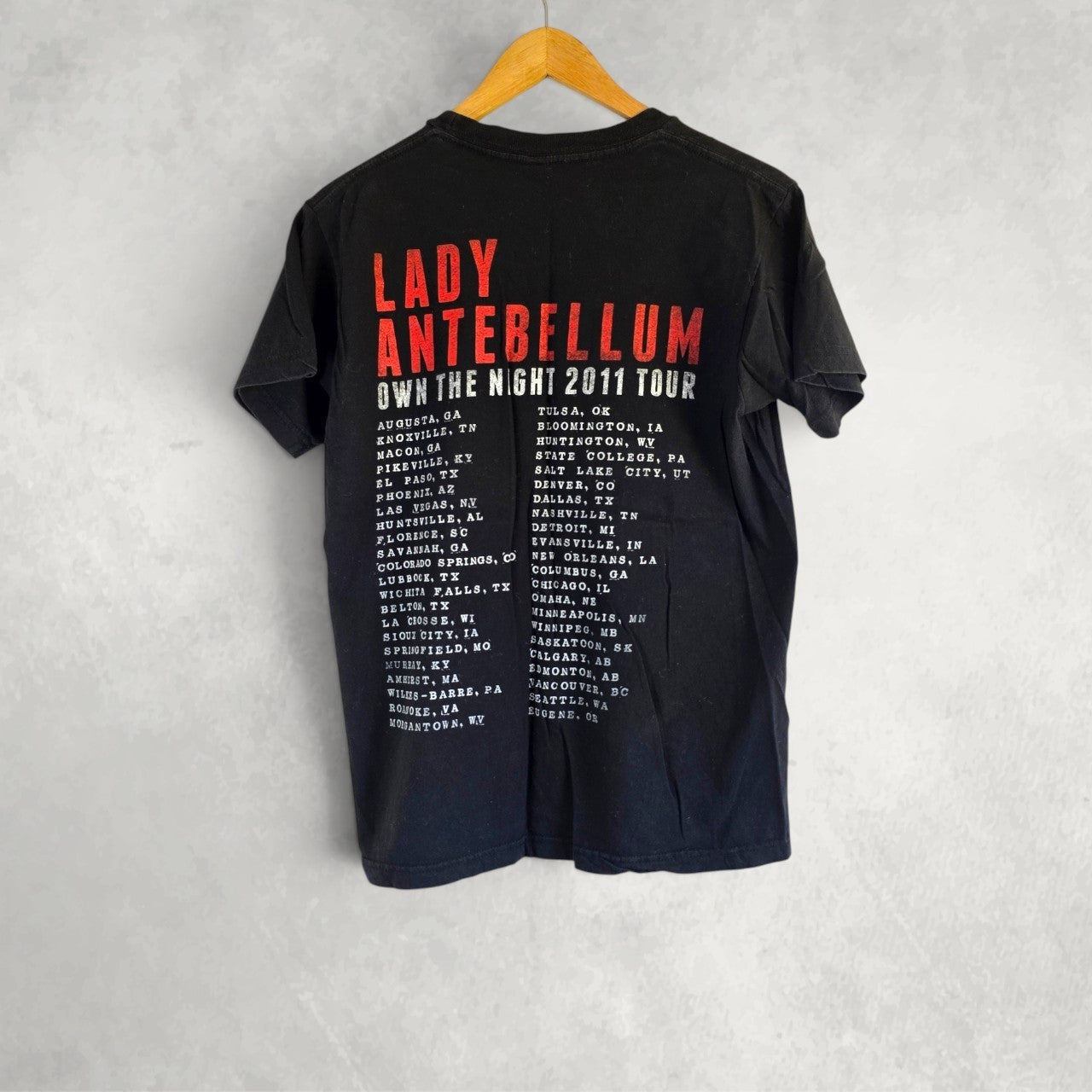 Lady Antebellum Own The Night 2011 Tour T Shirt Black Small Band Tee