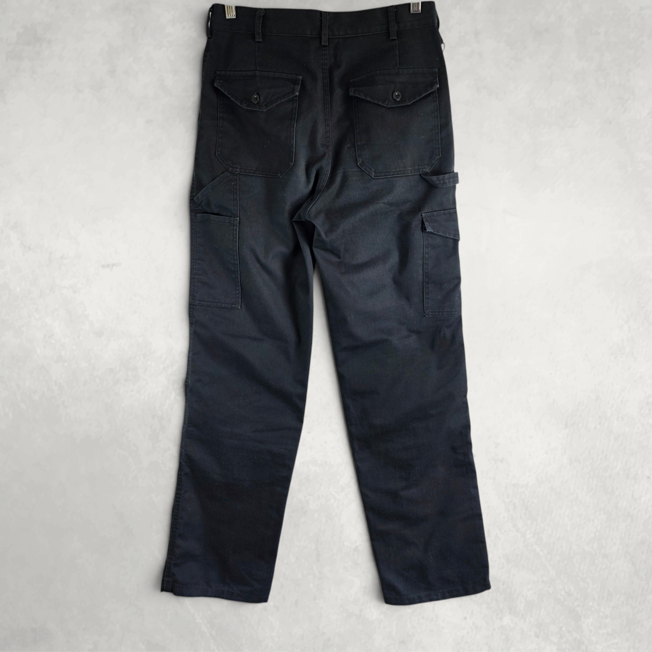 Dickies Cargo Work Pants W30 L33 Black Carpenter Trousers Double Knee Workwear