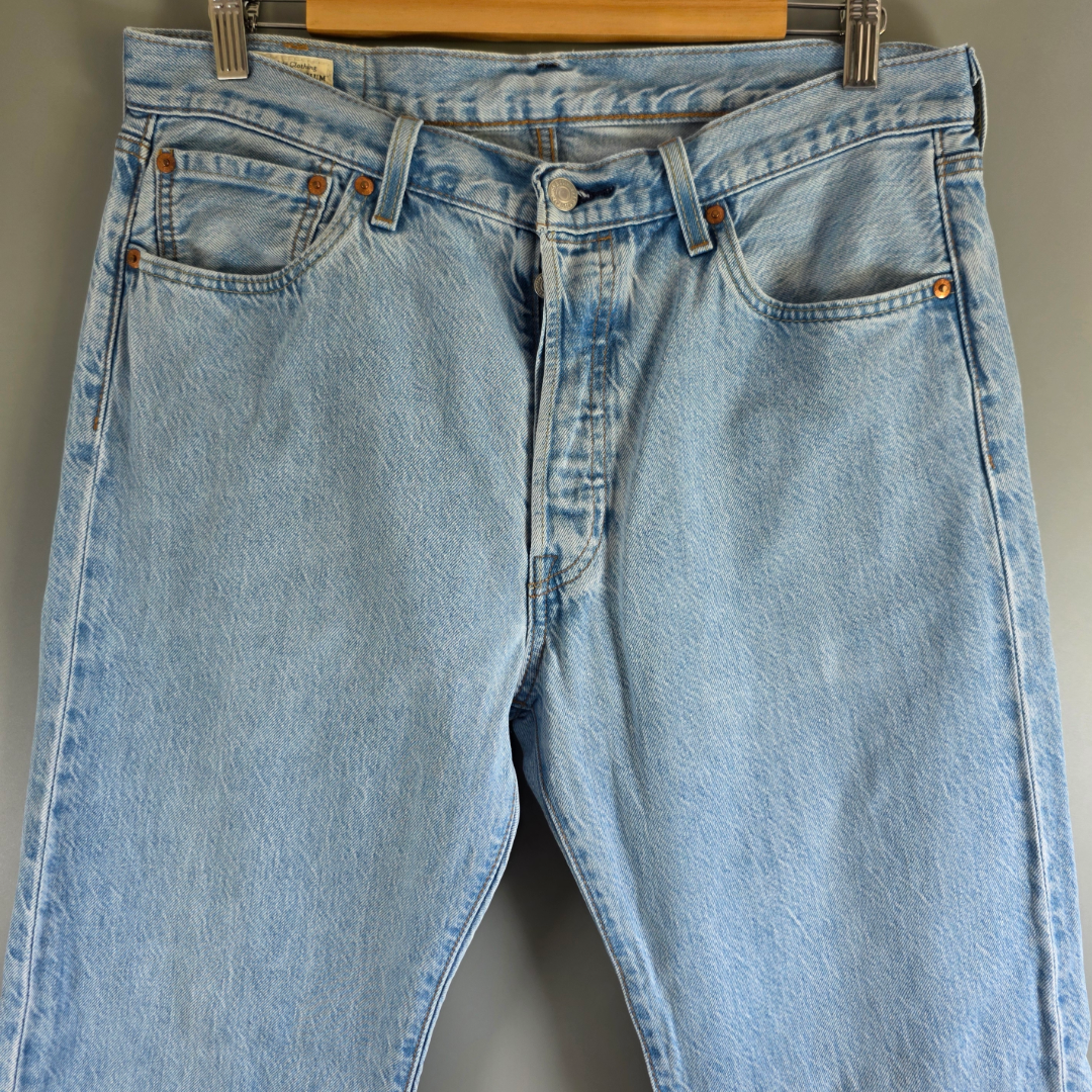 Levi’s 501 Jeans W33 L31 (W34 L32 Tagged) Blue Vintage Wash Straight Leg Men’s