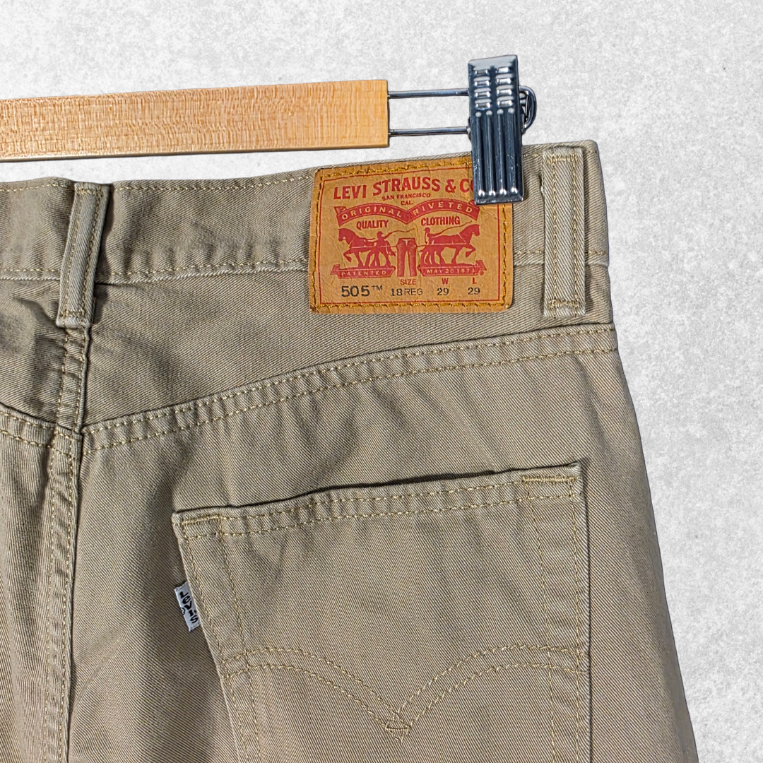 Levi’s 505 Straight Leg Jeans W29 L29 Beige Cotton 18REG Men’s