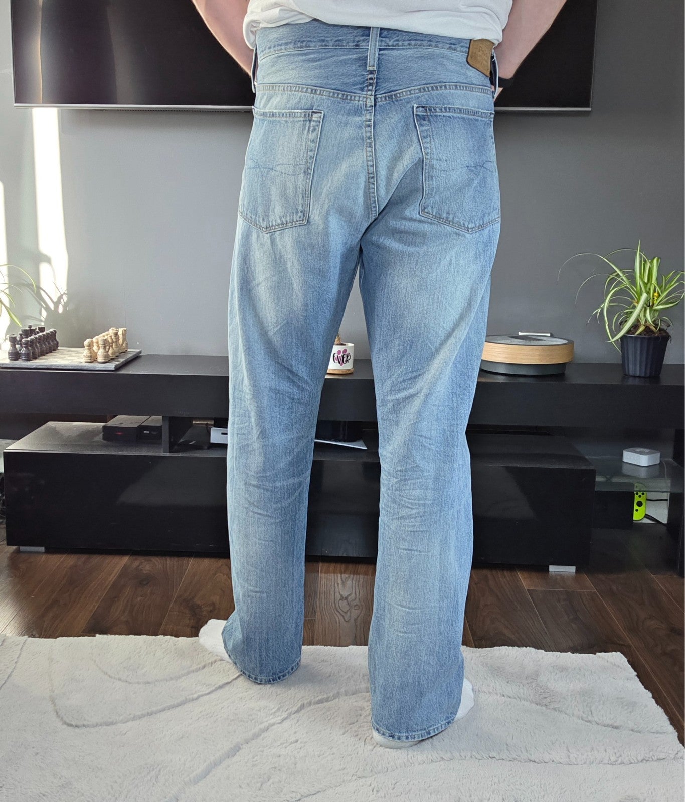 Polo Ralph Lauren Thompson Relaxed Jeans W36 L32 Light Wash Blue Denim