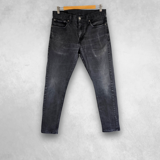 Levi’s 512 Slim Taper Jeans W31 L30 Black Stretch Denim Modern Minimal Men’s