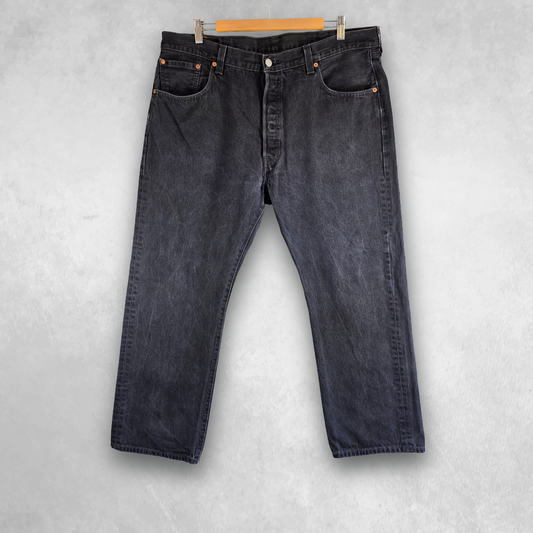 Levi’s 501 Jeans Men’s W38 L29 Black Straight Leg Denim Button Fly