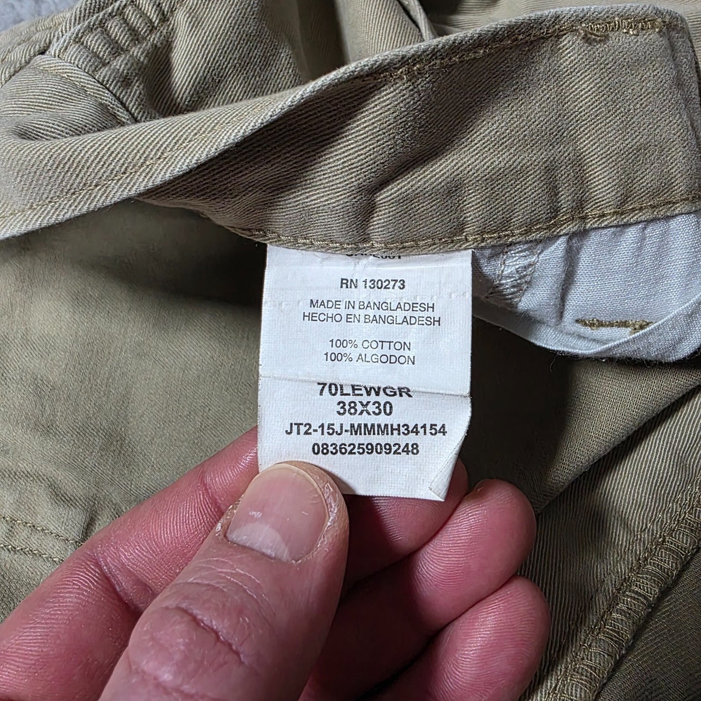 Wrangler Cargo Trousers Beige Relaxed Fit W38 L26 Cotton Workwear Mens