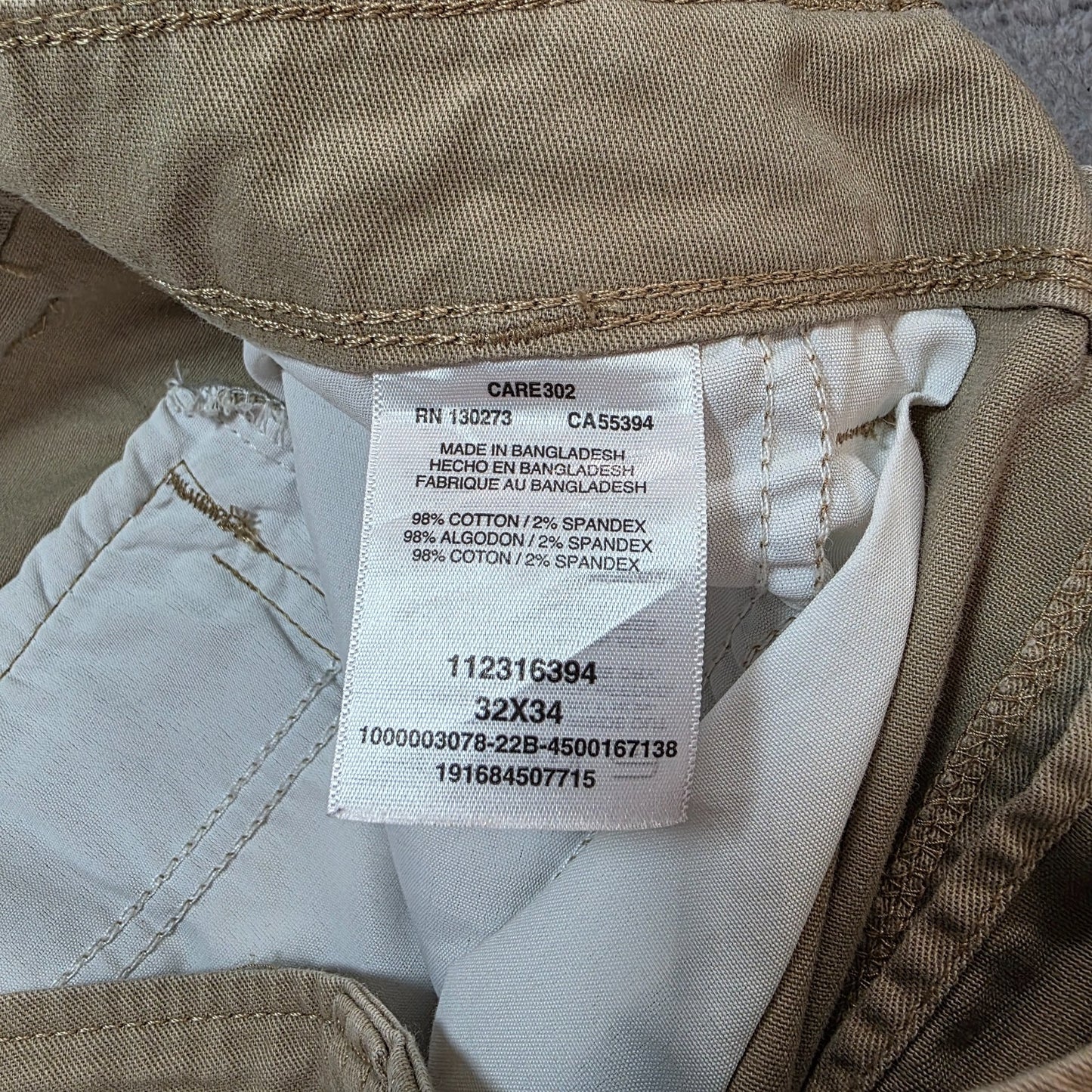 Wrangler Cargo Trousers Beige Relaxed Fit Men’s W32 L34 Stretch Utility