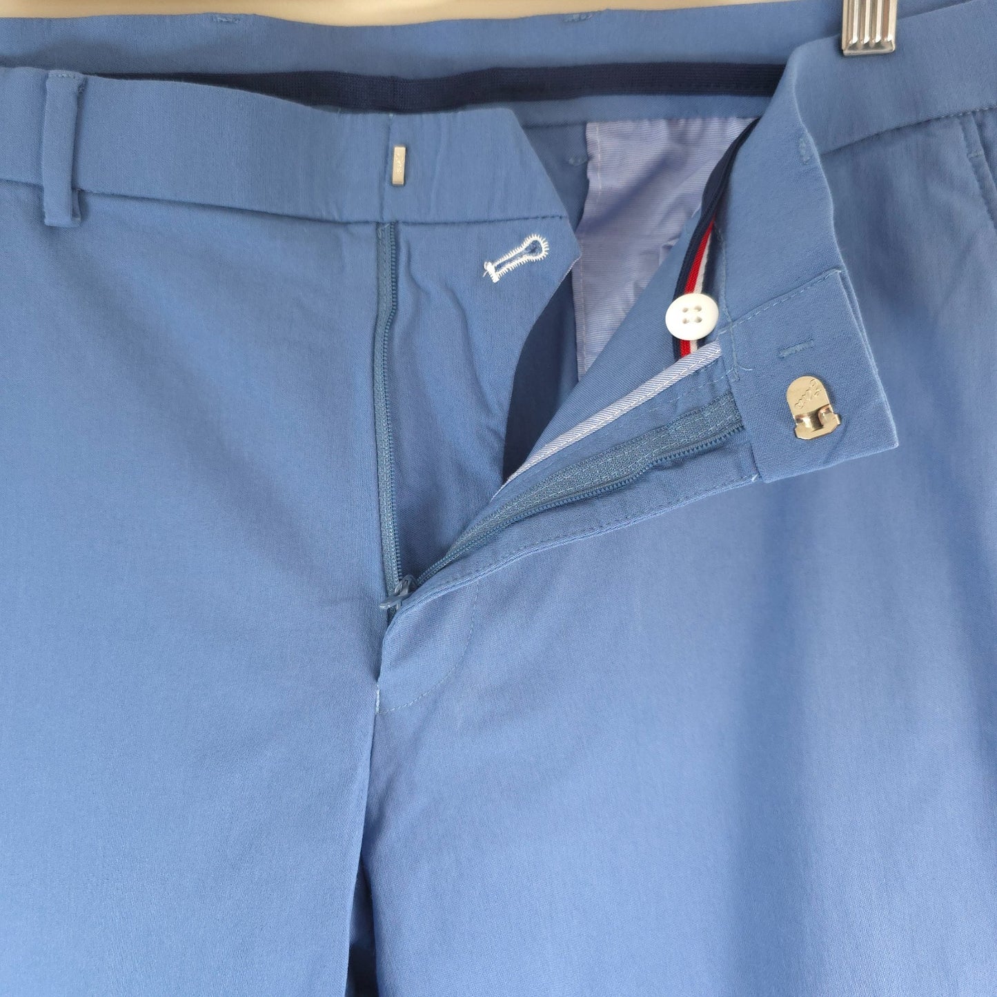 Tommy Hilfiger Men’s Blue Stretch Smart Casual Trousers W35 L29 Preppy