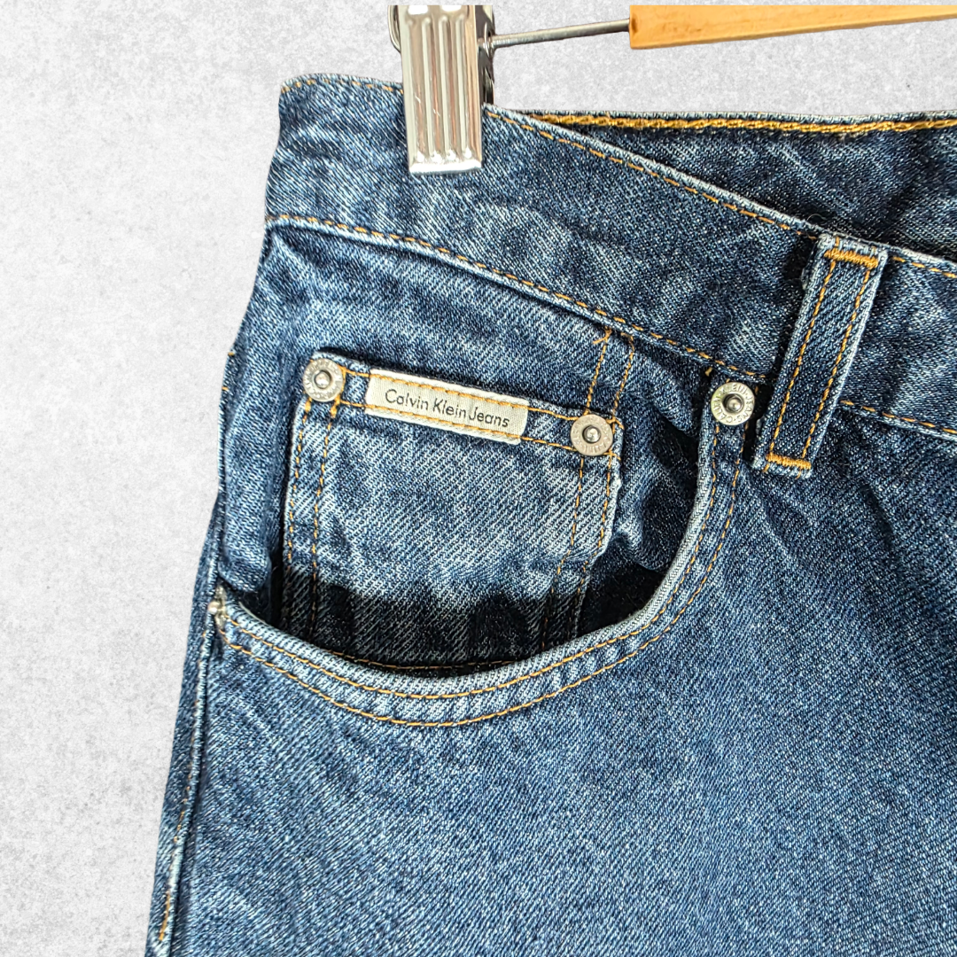 Vintage Calvin Klein Jeans Easy Fit W31 L33 Straight Blue Y2K Denim Men’s