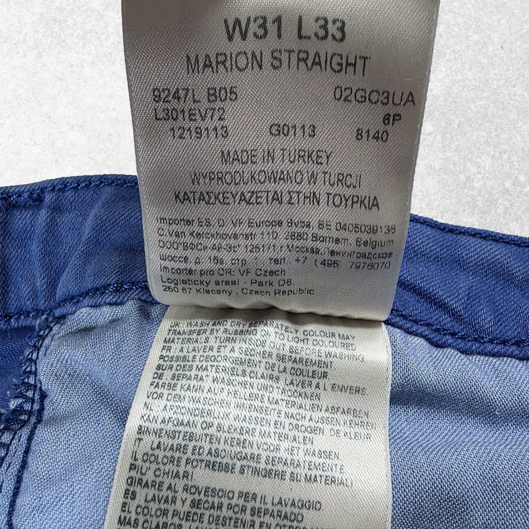 Lee Marion Straight Women’s Jeans W31 L29 Blue Stretch Denim Y2K 2000s