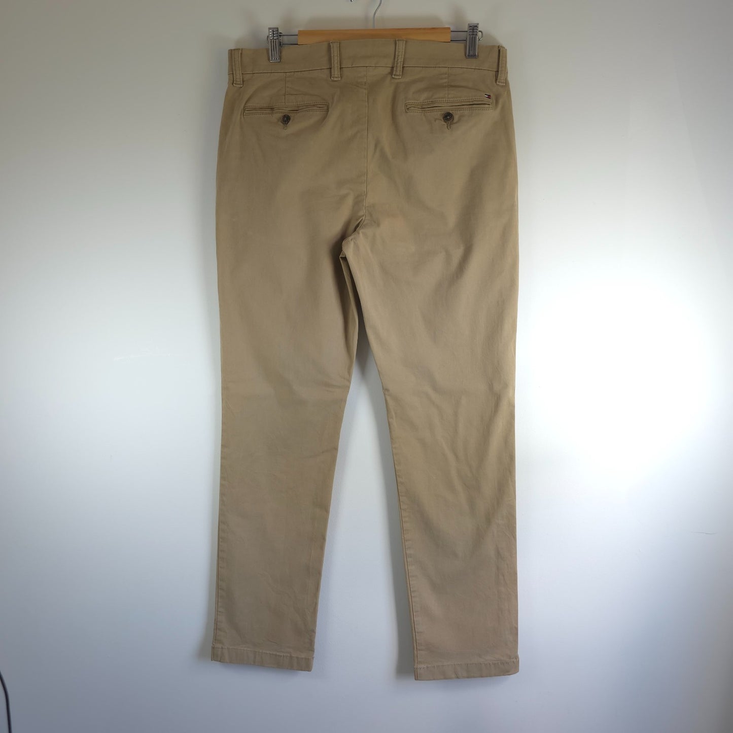 Tommy Hilfiger Chino Trousers W33 L31 Beige Smart Casual Preppy Stretch